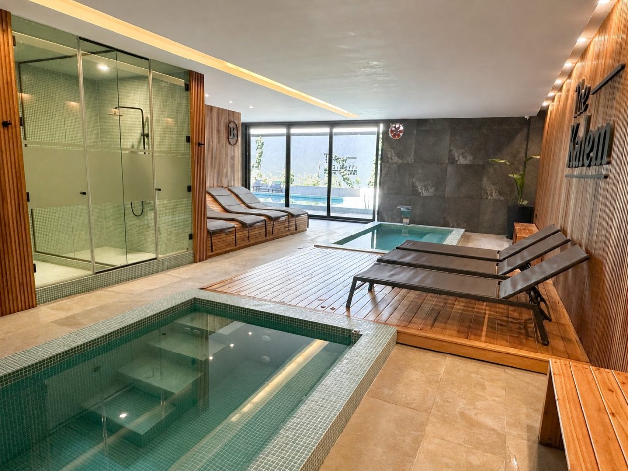 Departamento en alquiler de verano - Kalem I - Frontera Pinamar - Amenities, cochera, piscina, gimnasio, sauna