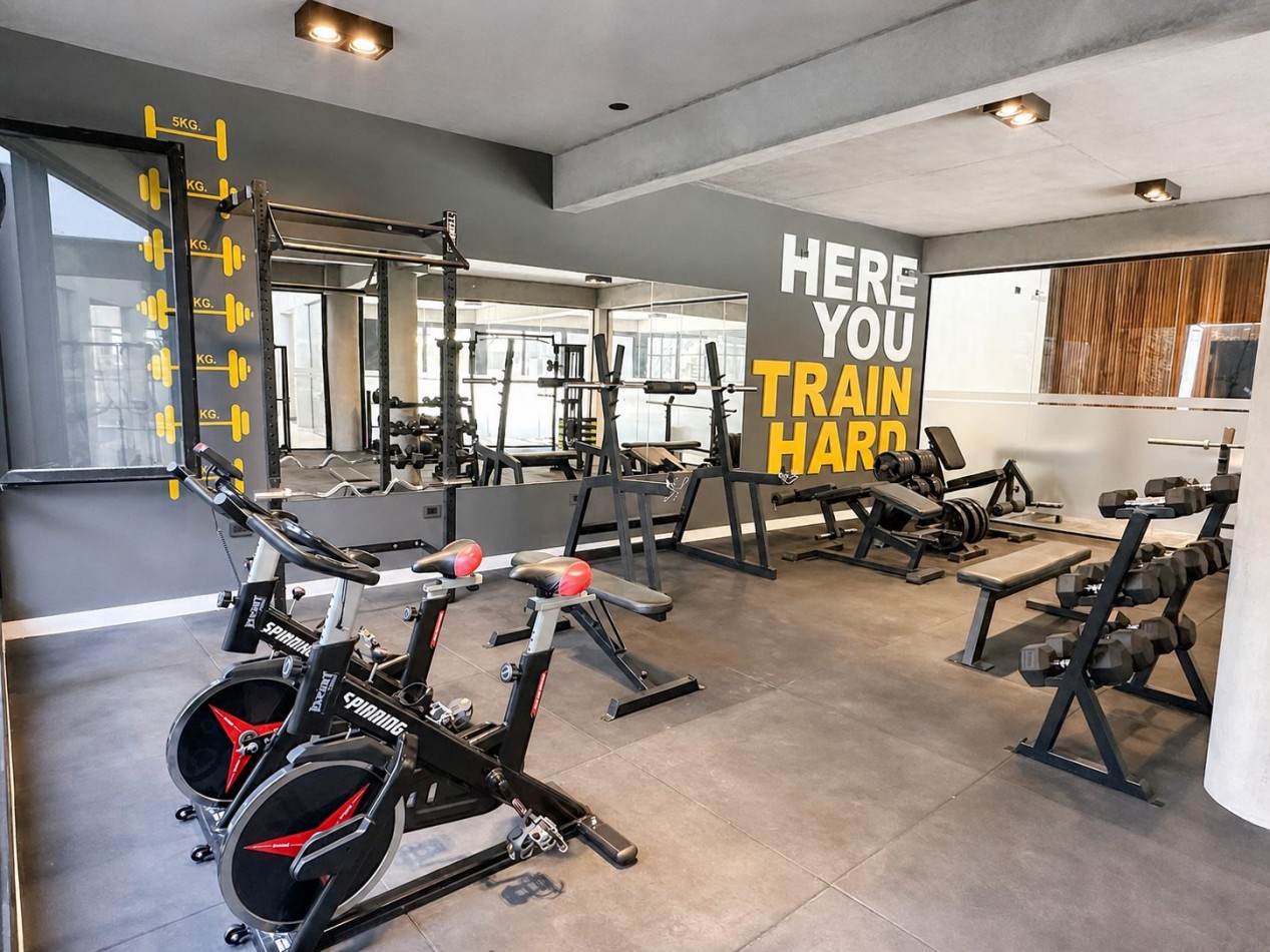 Departamento en alquiler de verano - Kalem I - Frontera Pinamar - Amenities, cochera, piscina, gimnasio, sauna