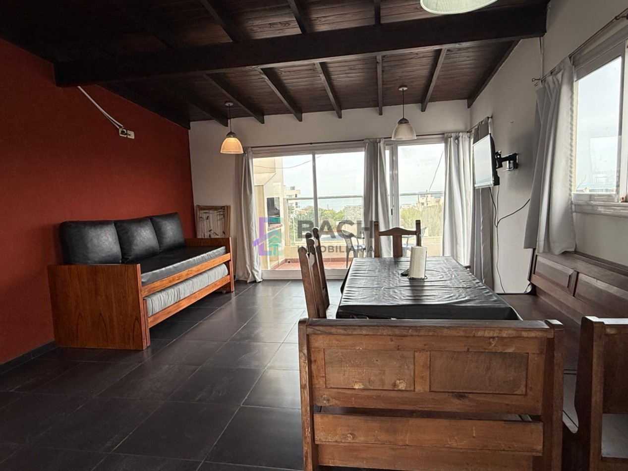 Departamento en alquiler de verano por semana cerca del mar, 3 ambientes con terraza para seis personas UF 6