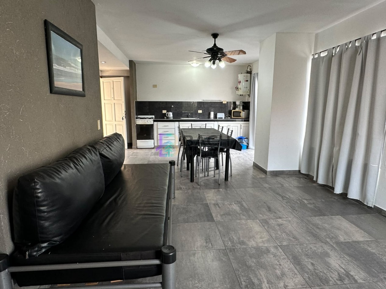 Departamento 3 ambientes en alquiler de verano por semanal a 150 metros del mar, 6 personas UF5