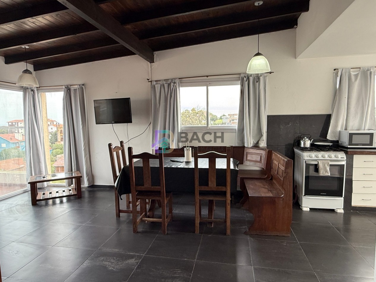 Departamento en alquiler de verano por semana cerca del mar, 3 ambientes con terraza para seis personas UF 6