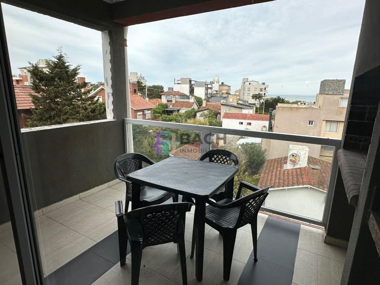 Departamento en alquiler de verano por semana cerca del mar, 2 ambientes con balcon para cuatro personas UF4